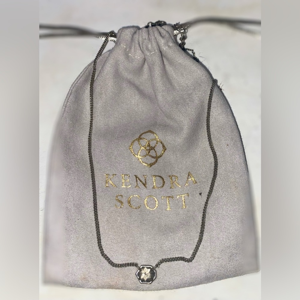 Kendra Scott Silver Chain with Grey Stud Necklace